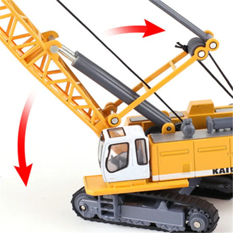 โมเดลรถขุดตีนตะขาบโลหะผสม 1/87 แบบหล่อขึ้นรูป ‌ ยานยนต์วิศวกรรม ‌ รถเครนขุดดิน ‌   ของเล่นเด็กแบบจำลองเครนทาวเวอร์