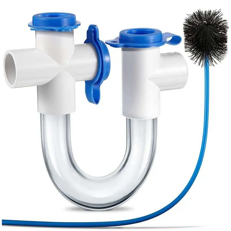 A23F-3/4 Inch Condensate Collector, PVC U-Shaped Collector For HVAC Air Conditioners, Effectively Drains Condensation Water