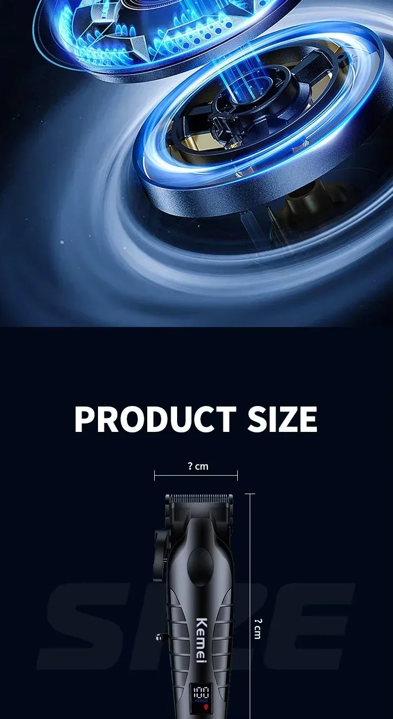 Kemei KM-2290 KM-2293 KM-T95 Neue professionelle Schneidemaschine Elektrorasierer Haarschneider mit LCD-Display Herren-Haarschneidemaschine – Detail 8