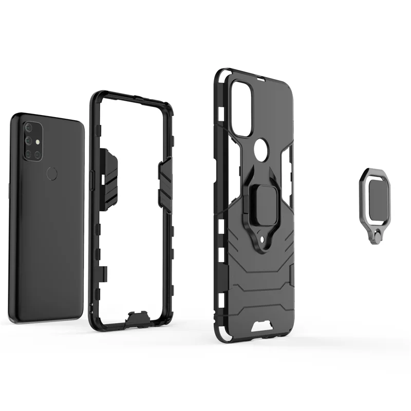 Voor Oneplus Nord N10 5G Tpu Bumper Magnetische Ring Houder Siliconen Armor Achterkant Een Plus Nord N10 telefoon Case Nord N10 5G