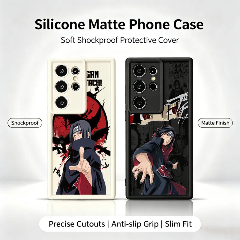 Naruto Itachi Sharingan Silicone Phone Case For  Samsung Galaxy S26 S25 S24 S23 S22 Ultra Plus S21 S20 FE Shockproof Cover