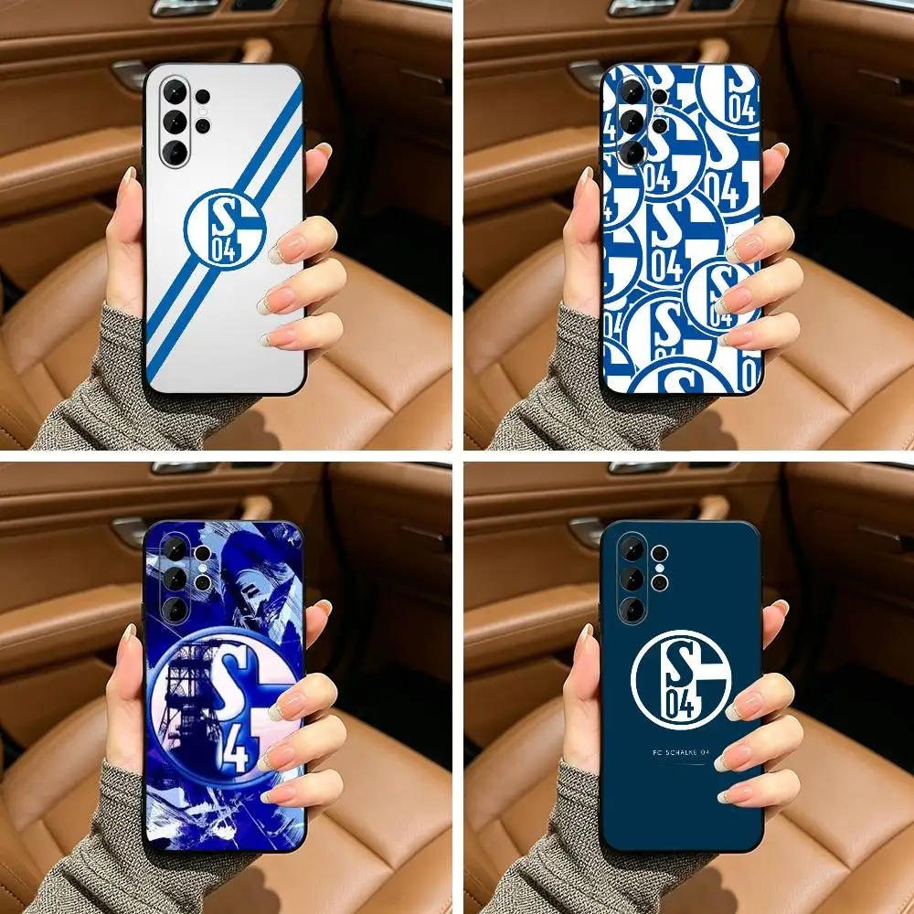 

Classic S-Schalke 0 4 P-Pattern Soft Silicone Case for Samsung S25, S24, S21, S22, S23, S30, Ultra, S20, Plus, FE, Lite-Black