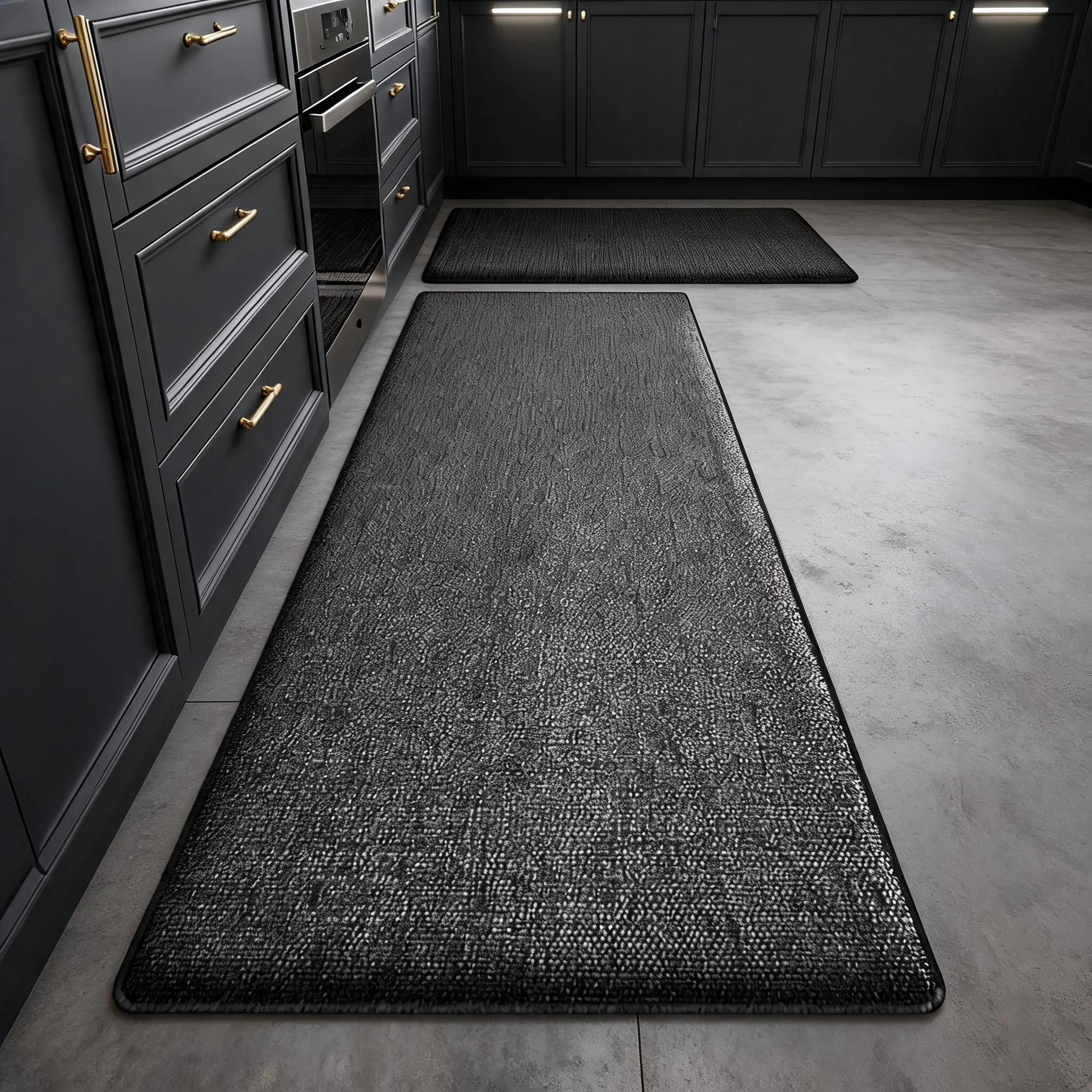 Square Kitchen Floor Mat Thick Plush Flannel Rug Non Slip Highly Absorbent Soft Rug for Bathroom Toilet