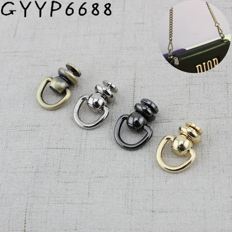 2pcs 5colosr High quality Copper screws Round Head Solid Nail Leather Screw Rivet Bags Decoration Chain no hook bag modification