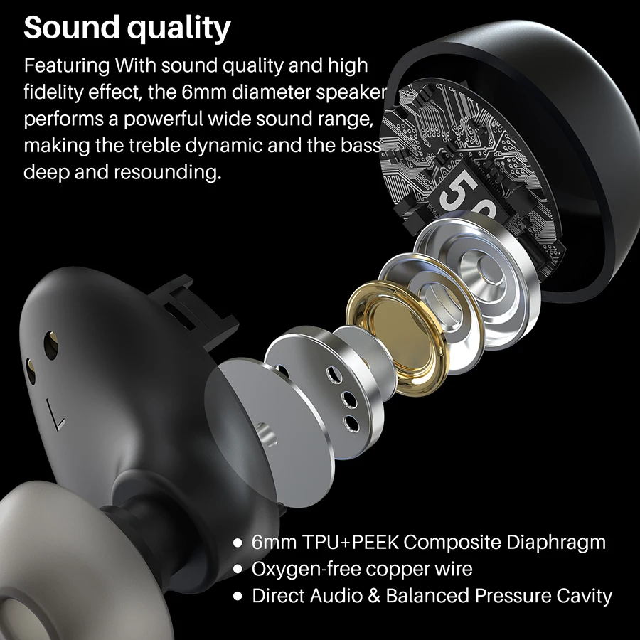 سماعات أذن TOZO المجددة TWS أصلية لاسلكية خفيفة للغاية تعمل باللمس سماعات بلوتوث رياضية لهاتف آيفون وأندرويد