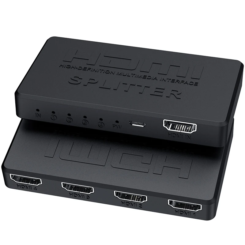 Répartiteur HDMI 4K x 2K 1 entrée 4 sorties, distributeur vidéo, amplificateur d'affichage dupliqué, 1 signal vers 4 écrans, pour Xbox, DVD, TV, PC, ordinateur portable