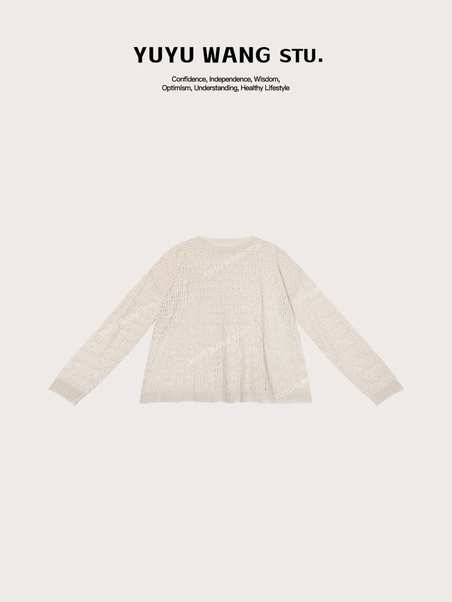 

Модный вязаный свитер из нано-шелка с вырезами и узлами, весна 2026, YUYU WANG, повседневный стиль, круглый вырез, стандартный крой, женский