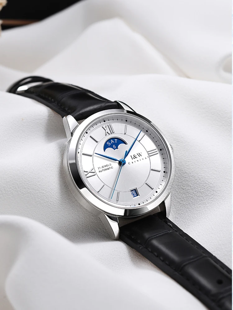 Imagem -04 - Iw-miyota Automatic Ver For Women Calendário Sapphire Couro Impermeável Relógios Mecânicos Marca de Luxo Novo 2023