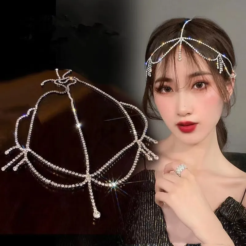 Fashion Rhinestone Multi-layer Headchain Fringe Hair Headpiece