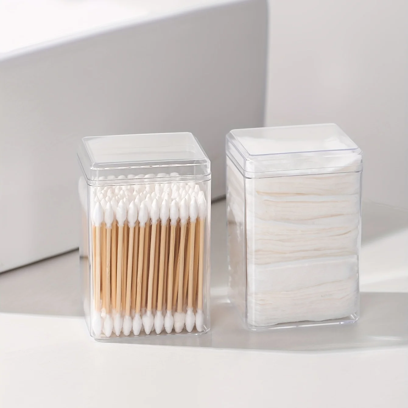 2pcs makeup cotton storage box cotton swab box