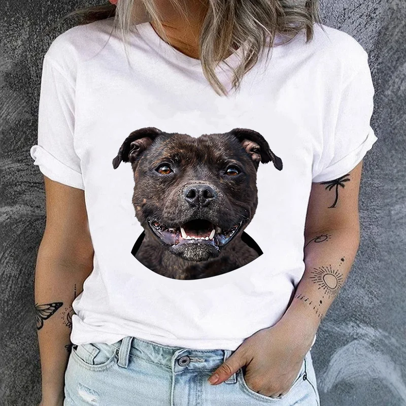 Realistic Akita Dog Portrait Graphic T Shirt Women Cute Fluffy Japanese Akita Puppy Print Short Sleeve Tee Gift For Dog Lovers