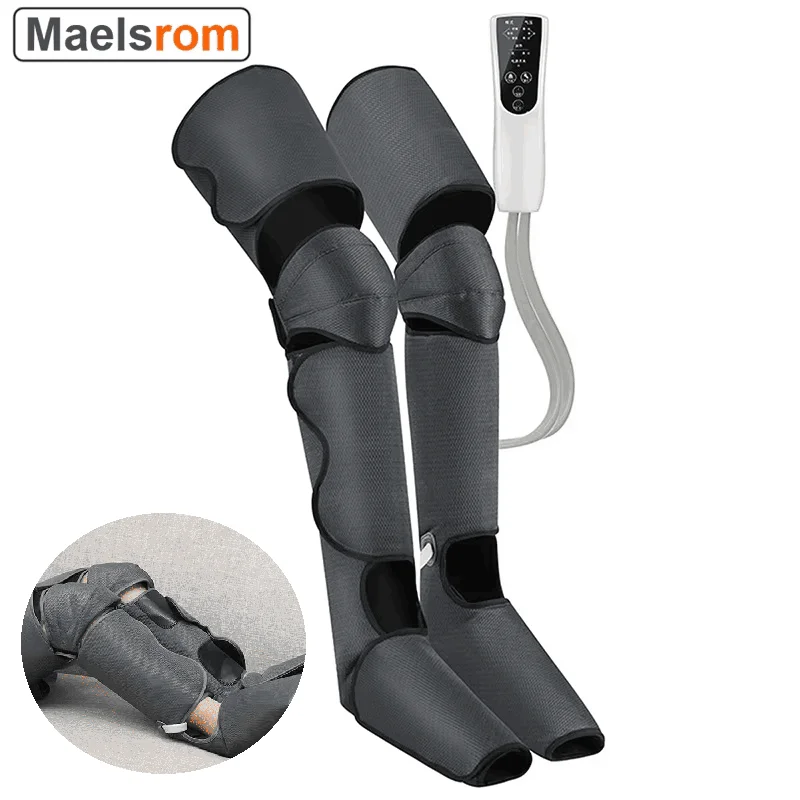 Air Compression Foot & Leg Massager Vibration Heating Therapy for Blood Circulation Leg Arm Waist Muscles Relaxation Pain Relief