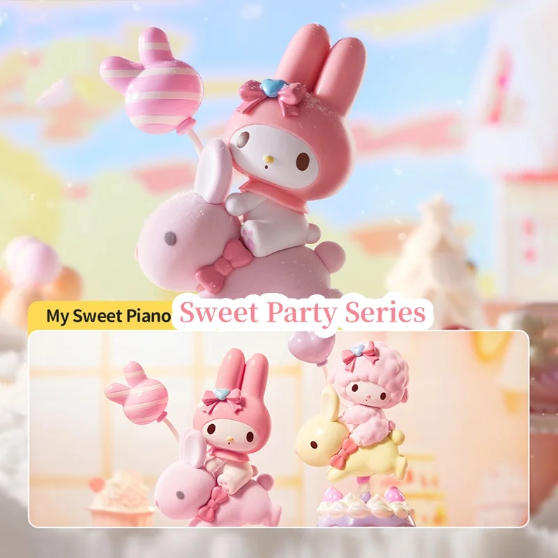 Original Miniso Sanrio My Melody My Sweet Piano Figure Sweet Party Series Pvc Model Toy Collection Decoration Kids Birthday Gift