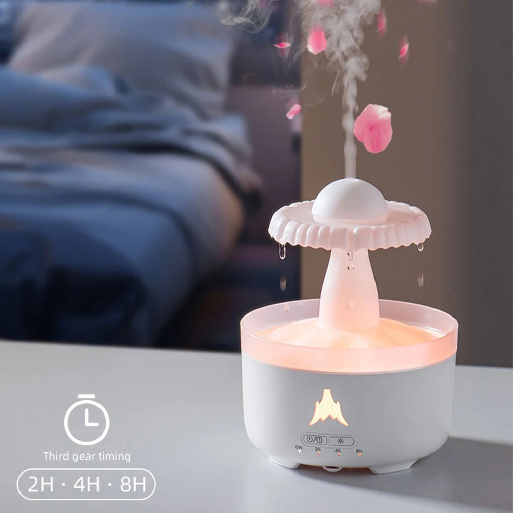 Difusor de óleo essencial de umidificador de ar ultrassônico de gota de chuva, luz LED de 7 cores com design de gota de água, aromaterapia silenciosa para casa