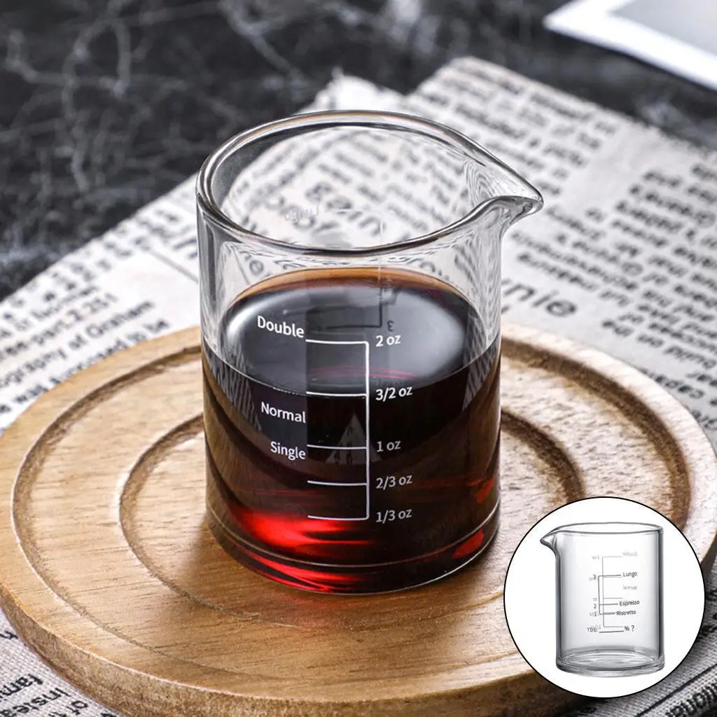 Clear Glass Espresso Liquid Shot Glass Measuring Cup Glass Heavy Square for Tequila Measurement 3.38 oz 100ML