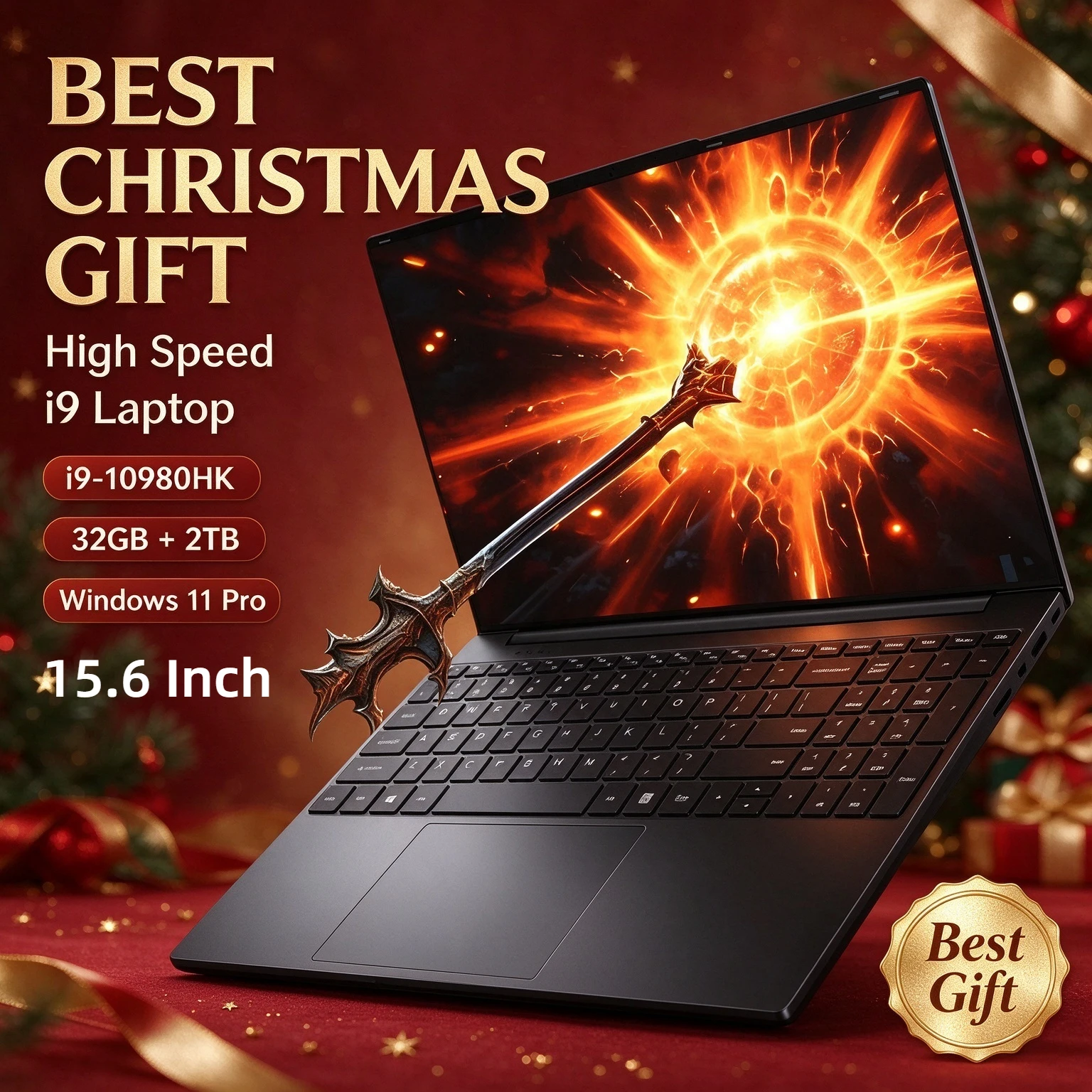 15.6 Inch High Speed Notebook PC Intel i9-10980HK Win11 Pro 32GB  M.2 2TB SSD Fingerprint Lock WIFI 6 Bluetooth Laptop