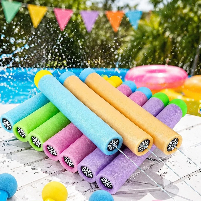 3/6/12PCS Random Color EVA Foam Water Gun Summer Pool Party Game Beach Splash Prop  Lightweight Reusable Water Game Supplies ZYF