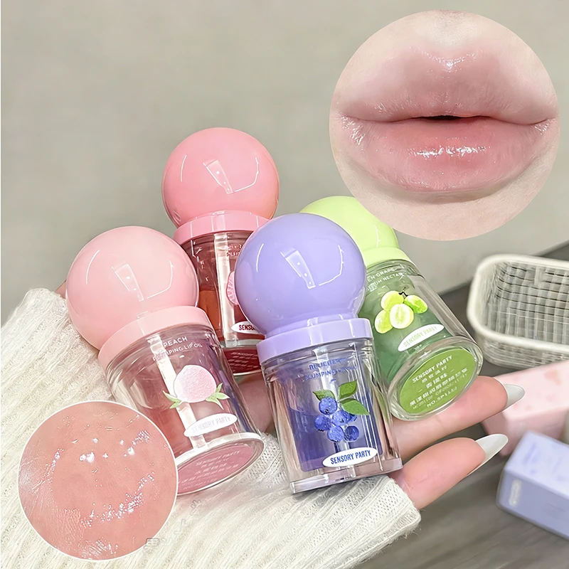 SENSORY PARTY Fruit Flavor Lip Serum Gloss, Hydrating Non-Sticky, Anti-Dryness, Reduce Lip Lines, Perfect for Lipstick Layering
