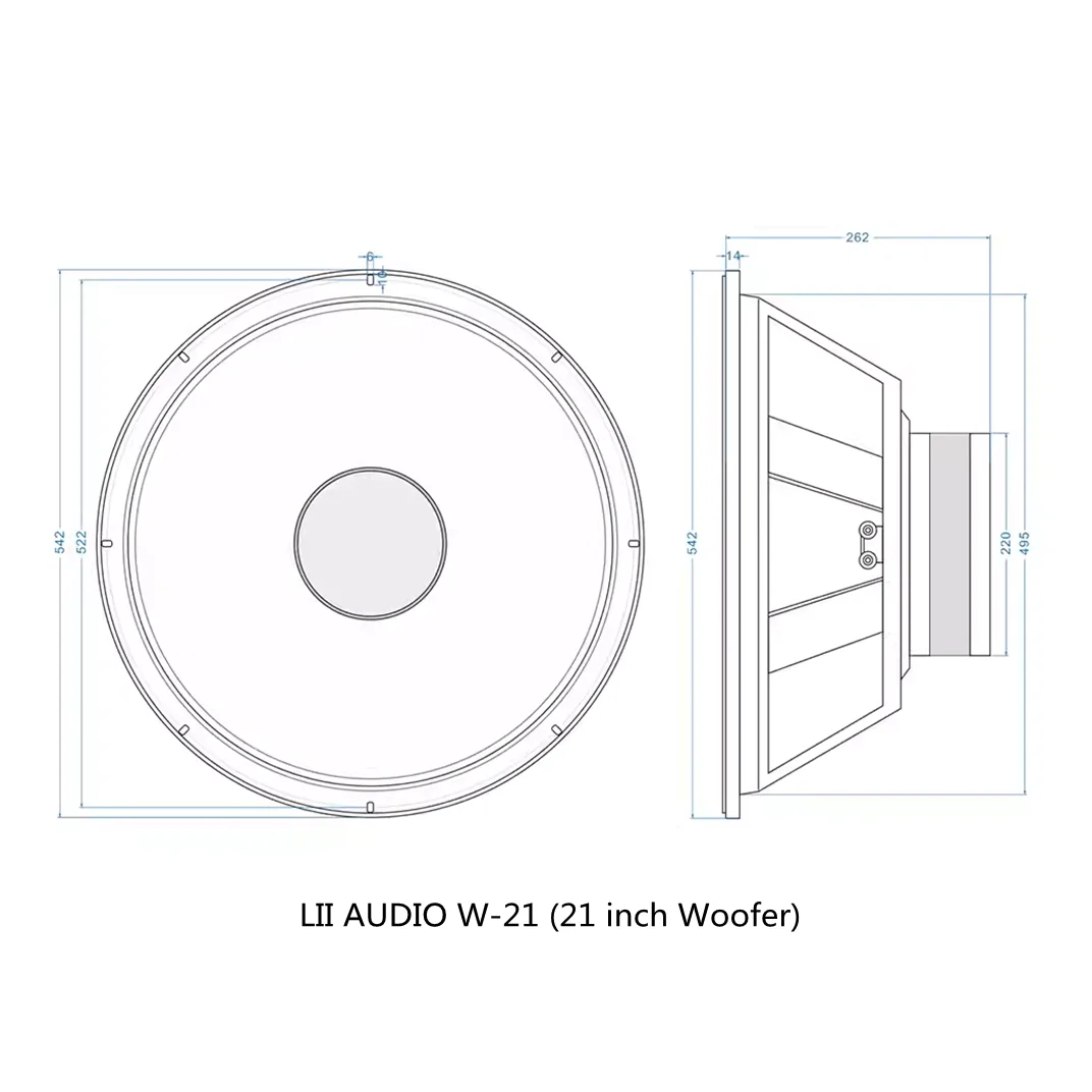 

LII AUDIO HIF 2024 New W-21 21-inch Pure Woofer Sensitivity 98dB 8ohm/200-800W Unit Woofer Speaker (1PCS)