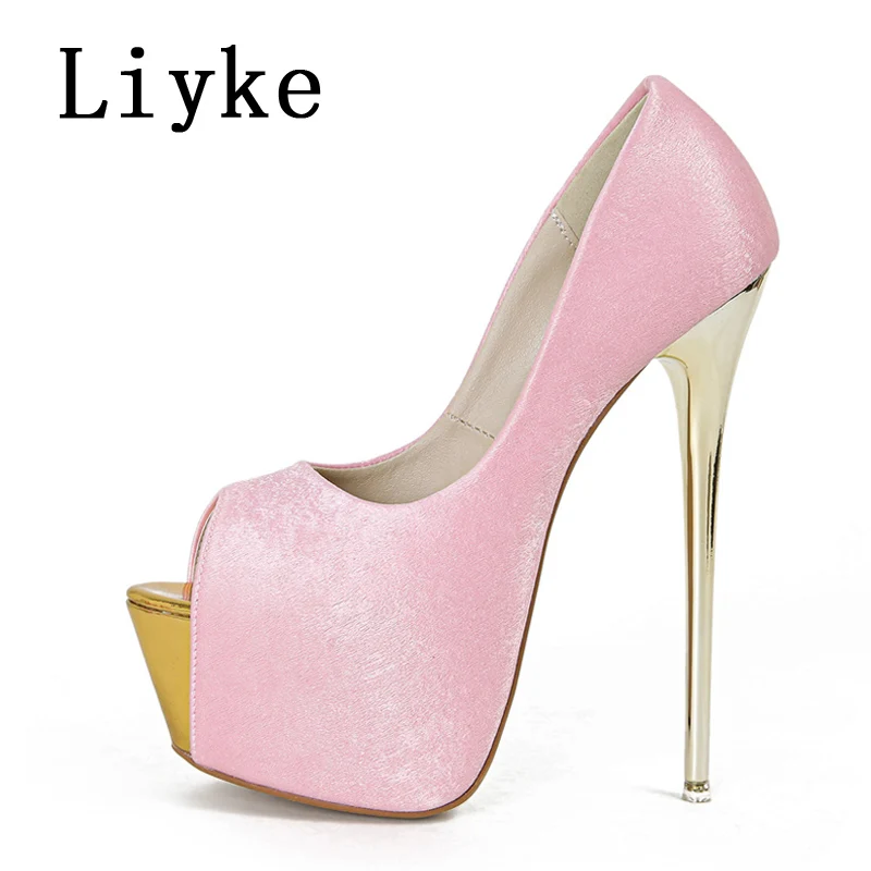 Liyke Sexy Peep Toe Party Nachtclub Stripper Pole Dance High Heels Wedding Prom Shoes Stiletto Women Platform Pumps Size 34-45