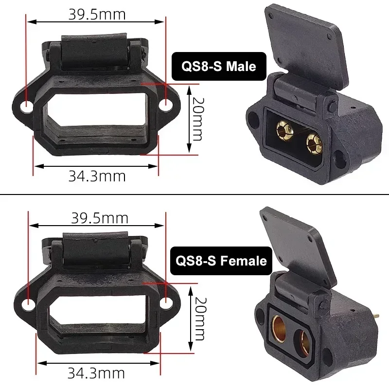 XT90 QS8-S Anti Ignition Charger Plug Male Female Modification Battery/Electric Motorcycle Charging Port Connector T type -Shell