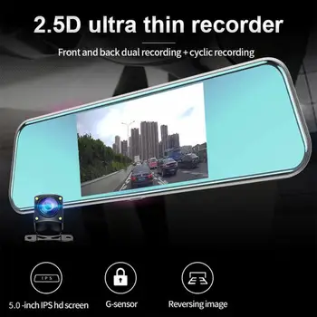 5.5 inch Touch Screen Dash Camera 4K HD 1080 Driver Video Recorder Rearview Mirror Dual Lens Dashcam Front Rear Car DVR Dash Cam