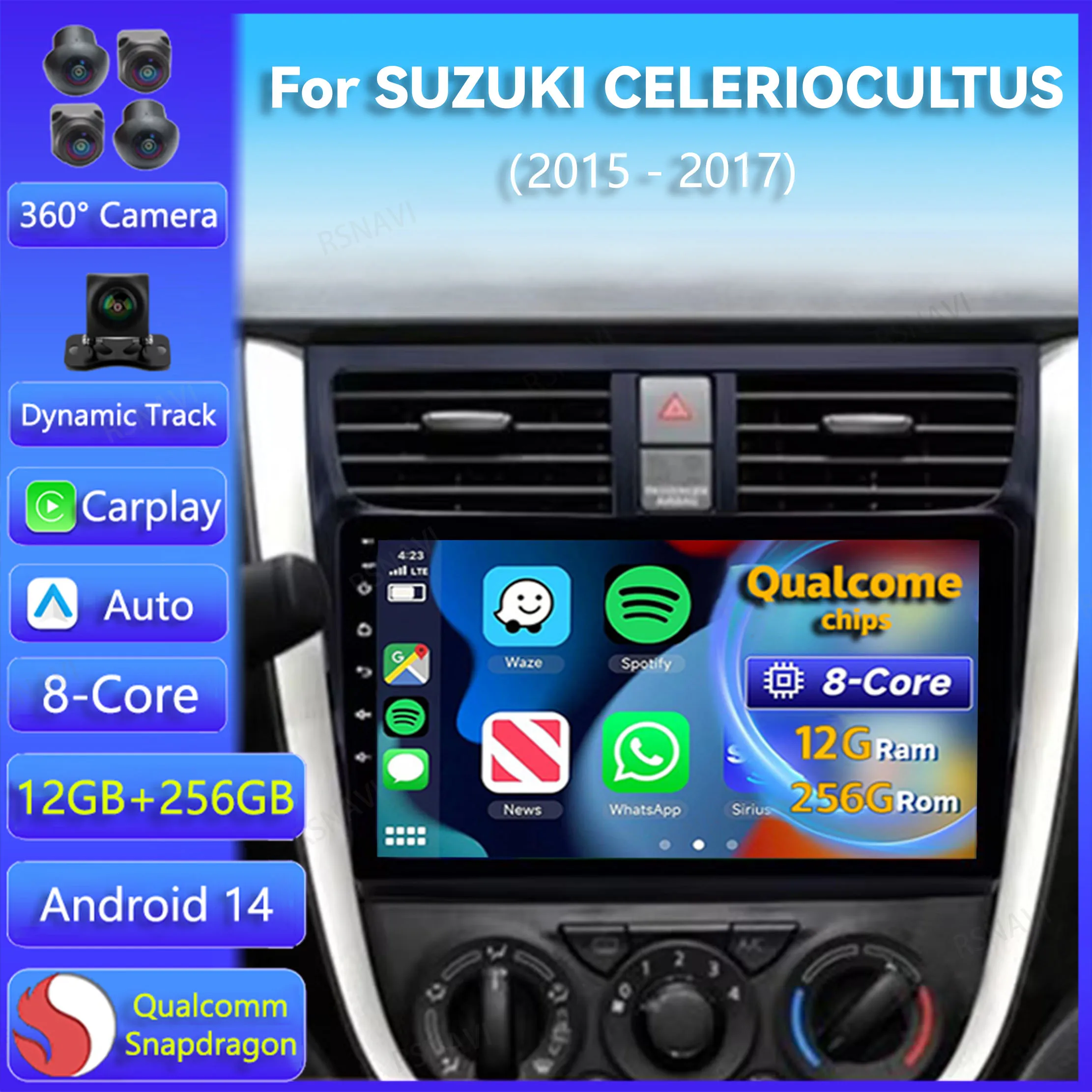 Android 14 Carplay Auto WIFI+4G Car Radio For SUZUKI CELERIO/CULTUS 2015 2016 2017 Multimedia GPS Player Stereo 2din Head Unit