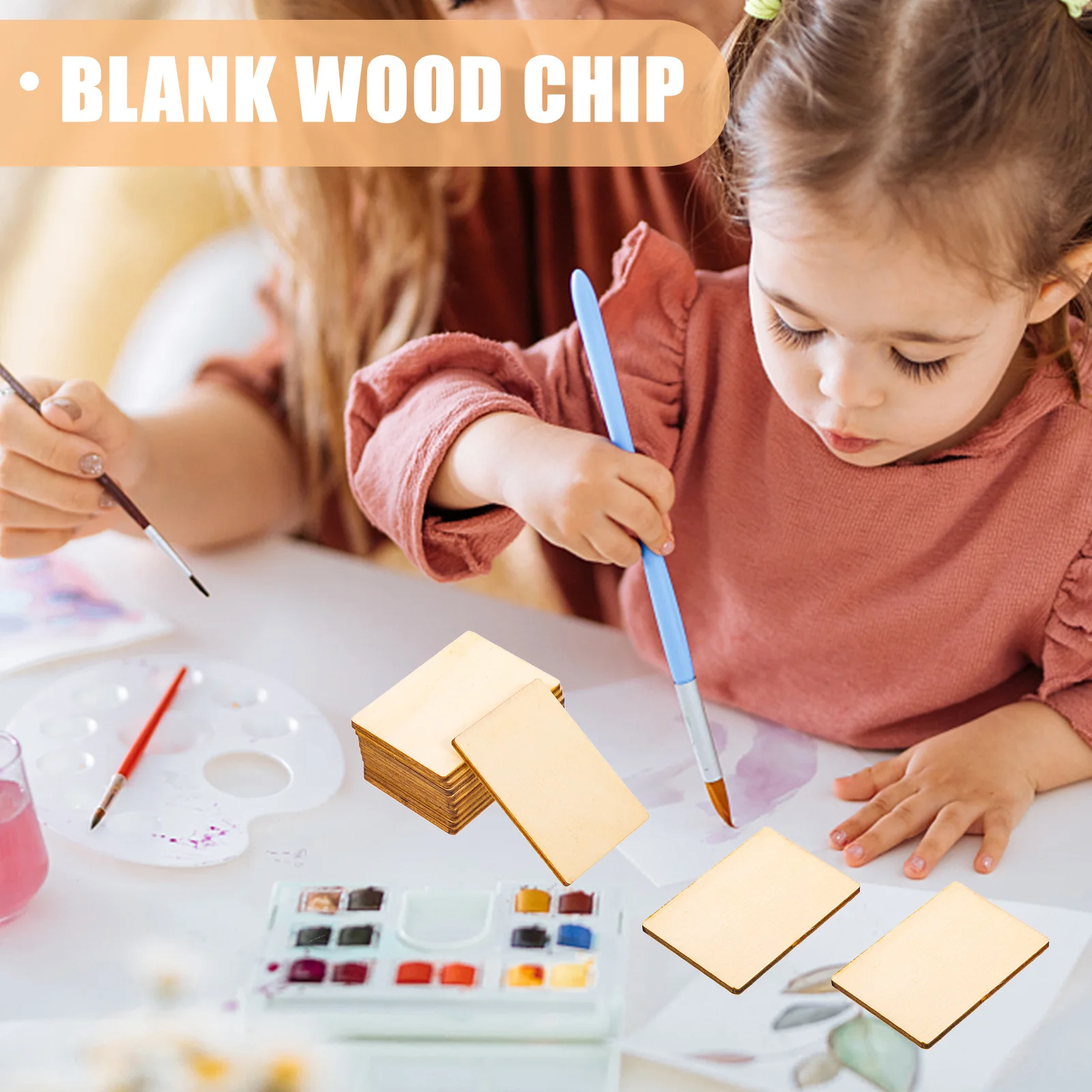 

100Pcs Wooden Wall Plaque Square Unfinished Wood Slices for DIY Crafts Kids Activities Blank Wood Pieces Smooth Safe Edges