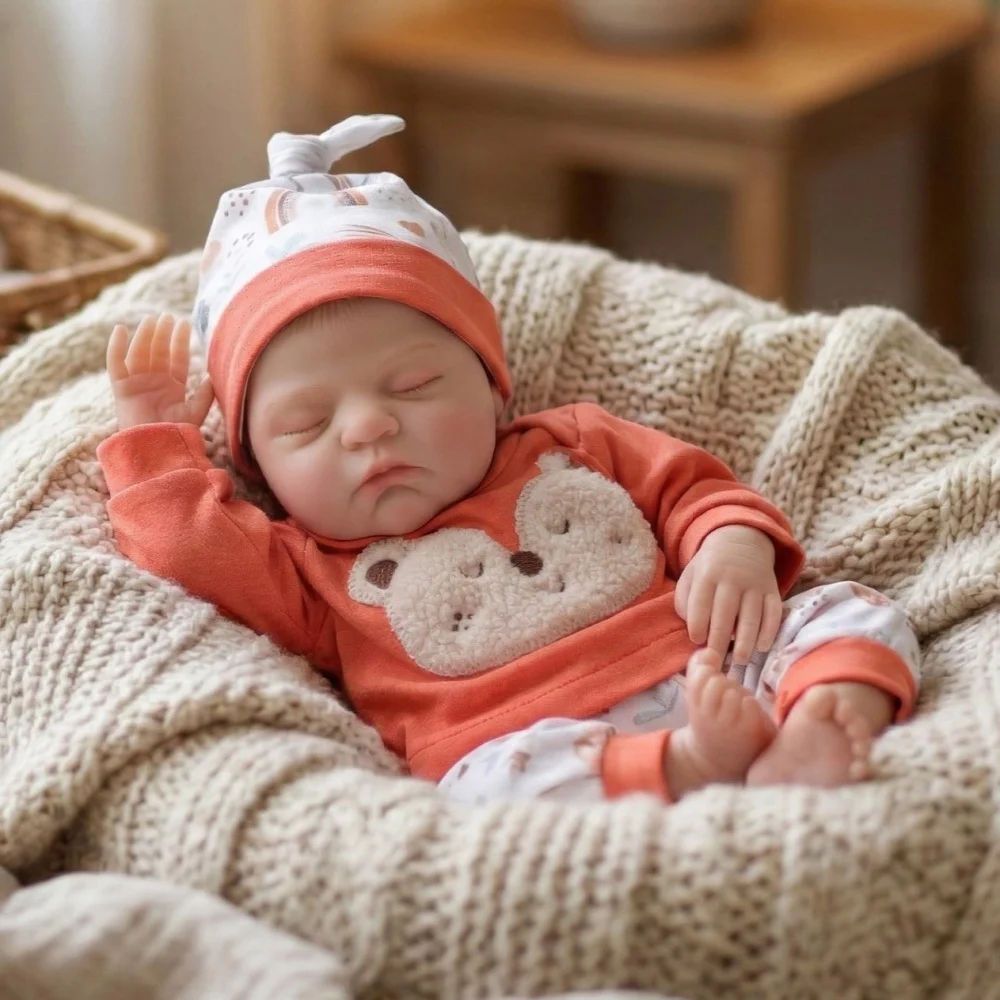 

Cloveray Original 18-inch Newborn Gift Reborn Baby Doll Soft Vinyl 3D Painted Skin Girl Birthday Art Gift ChristmasVisible Veins