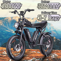 Ridstar Q20Pro Electric Bicycle 2000W Dual Motor 52V40AH Lithium Battery Adult Electric Bike 20*4.0 inch Fat Tire Off-road Ebike