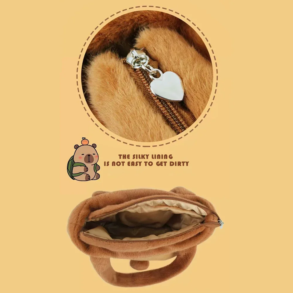 Capybara Crossbody Bag with Shoulder Strap Large Capacity Shoulder Backpack Cartoon Three-dimensional Shape Mobile Phone Bag