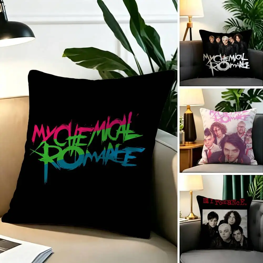 Popular Rock Music Band My Chemical Romance  Square Double-Sided printed Pillow Case Bedroom Bedside Pillow Sofa Cushion Cover