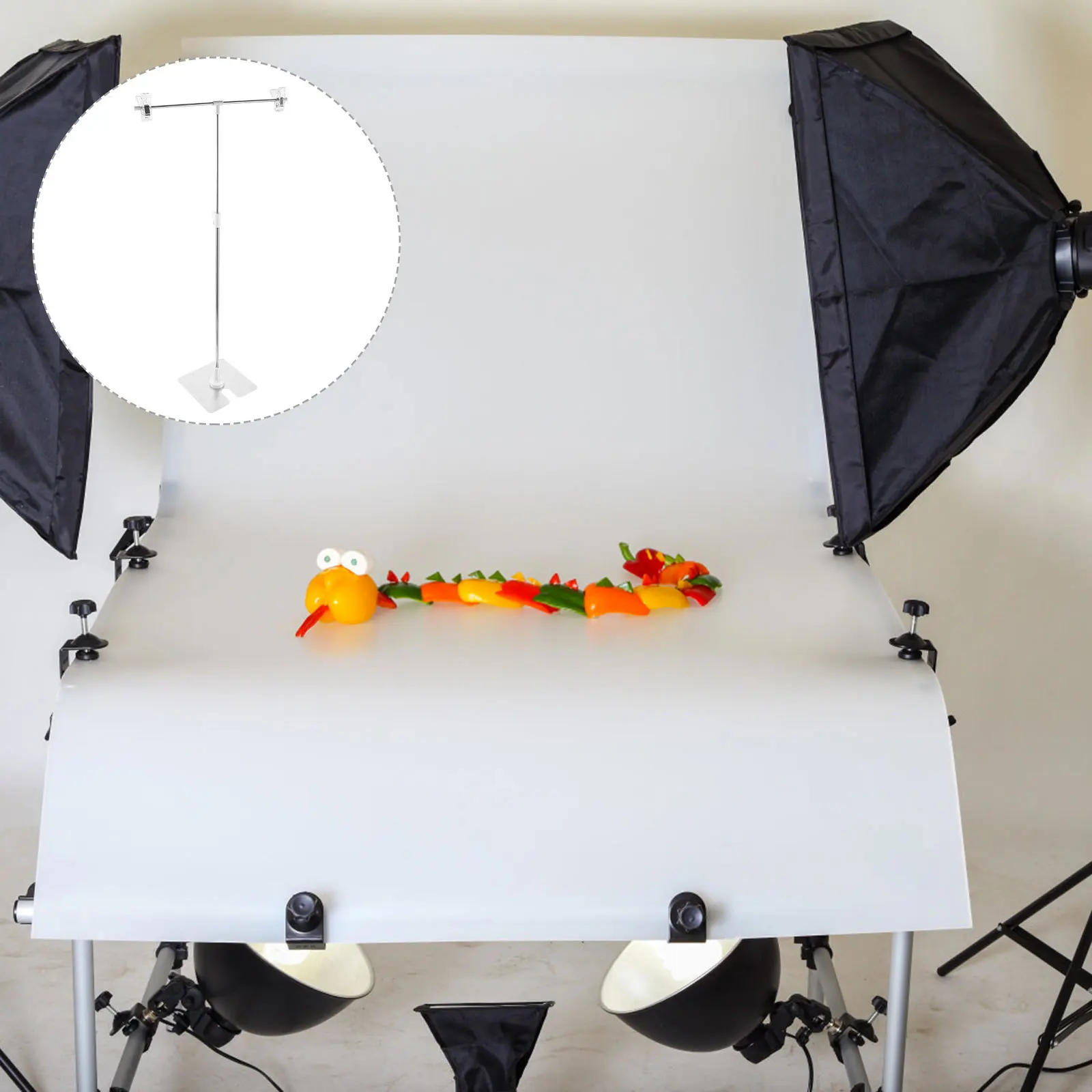 

T-Shape Adjustable Mini Photography Backdrop Stand Durable Portable Background Frame for Cosmetics Food Jewelry Photos