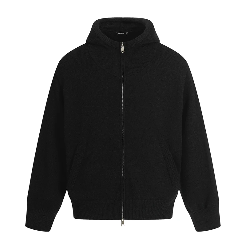 Novos homens soltos com capuz camisola jumper jaqueta unisex streetwear casual estilo curto moda vintage malha blusas cardigan casaco