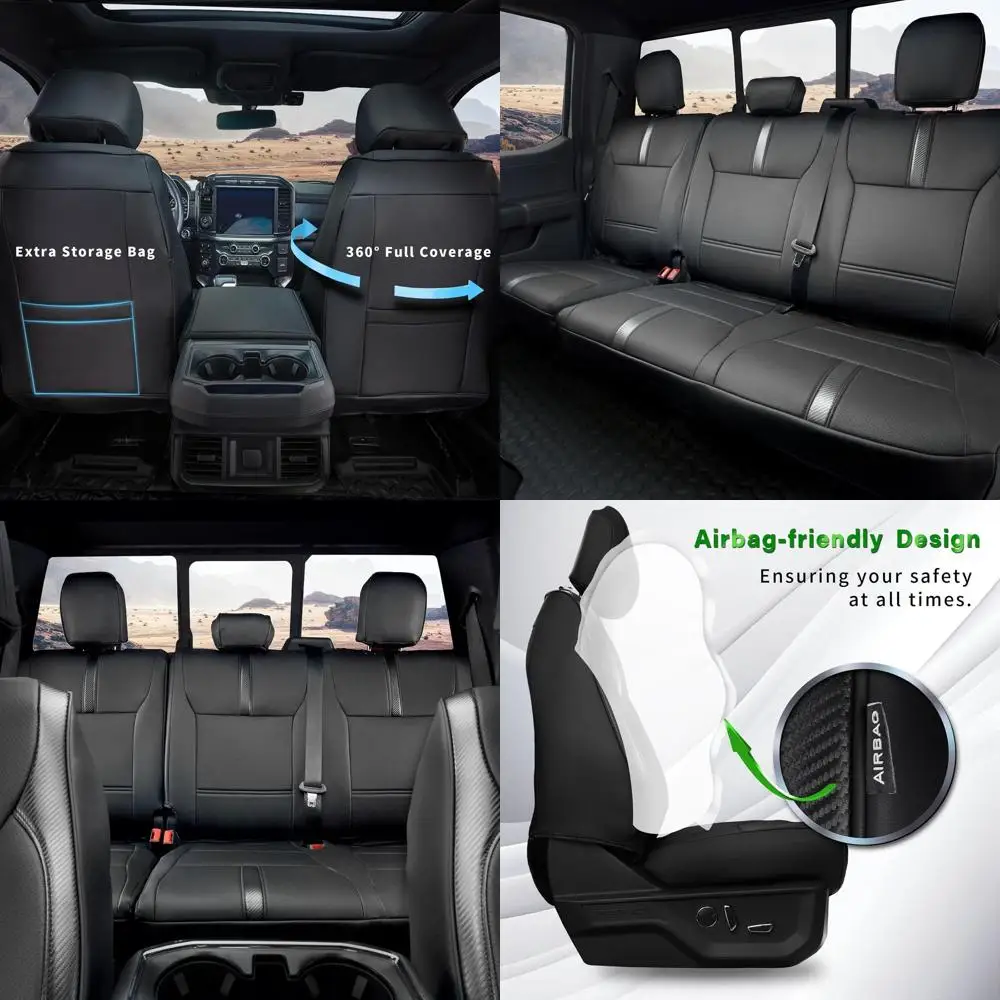 

® for Ford F150 Seat Covers 2025 2024 2023 2022 2021 2020 2019 2018-2015, Custom-Fit Full Set Carbon Fiber Seat Cover for 2015-2