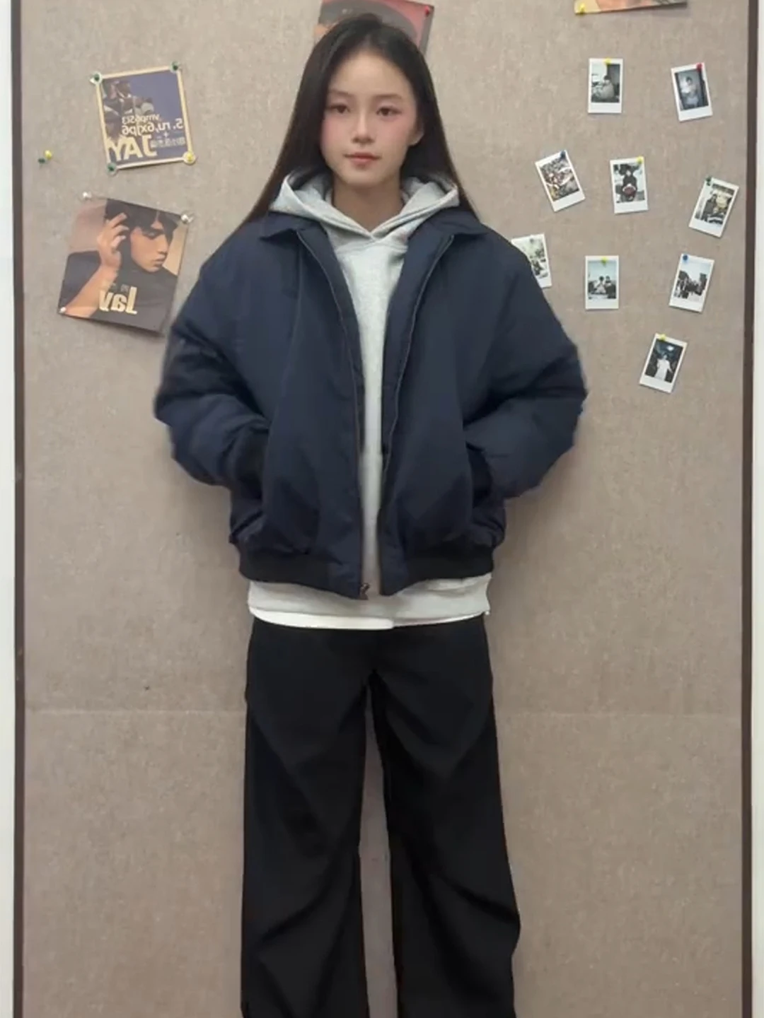 

Cleanfit Cotton Pilot Jaet ort Baseball Sle Men Women Autumn Winter Thiened Casual Faion Zipper Closure Color