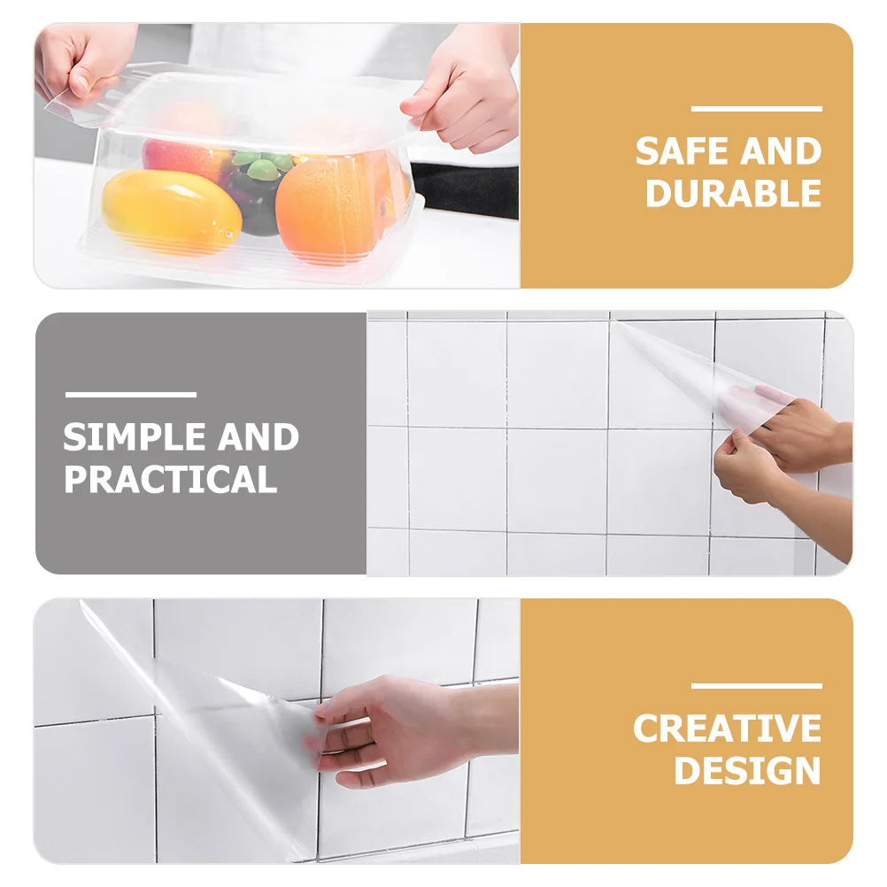 

1 Roll Household Oil-Proof Wallpaper Clear Replaceable Wall Sheet Waterproof Backsplash Protector Kitchen Wall Accessory Home