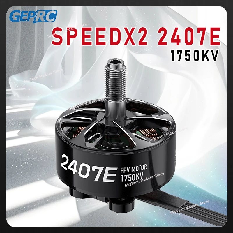 Motor sem escova GEPRC SPEEDX2 2407E 1750KV - 972W Alto torque Baixa potência 5-6 polegadas para modelos 6S FPV Racing RC
