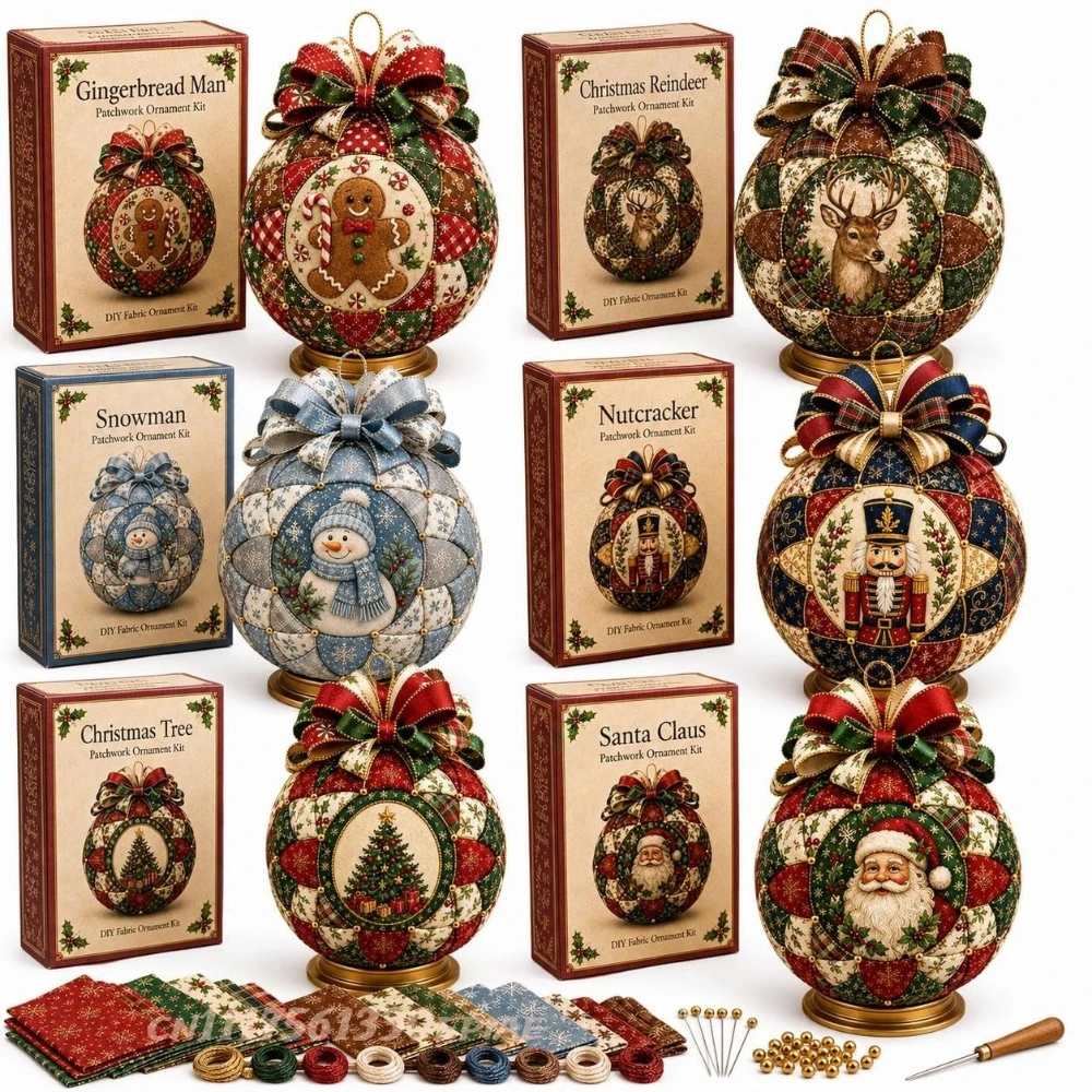 Sewing By - Kit Decorativo Natalizio in Stile Vintage