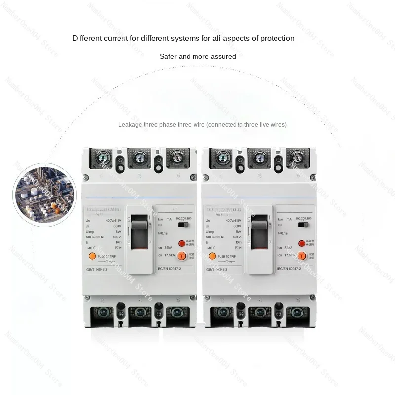 Circuit breaker 400A Total system 250A with leakage protection switch NM1LE 100A three-phase four-wire leakage protection