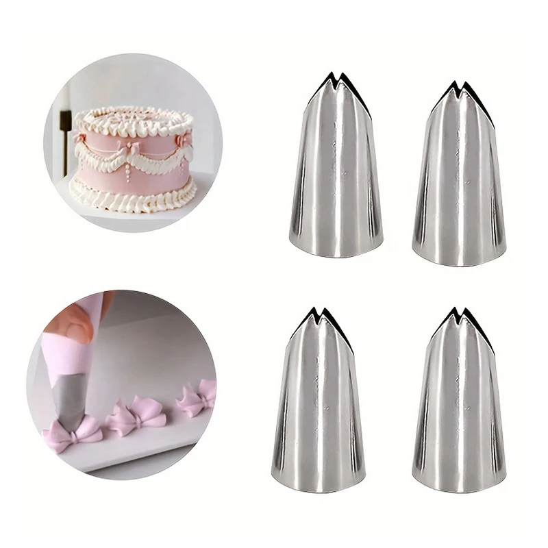 4 unidades # 112 # 113 # 114 # Bico de tubulação em formato de folha 115, 4 peças, conjunto de pontas de confeiteiro para bolo, decoração de creme, cozimento, faça você mesmo