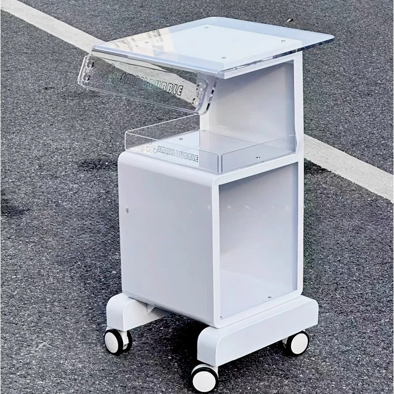 High-end instrument cart Acrylic beauty cart Skin management machine cart Small bubble base for beauty salons