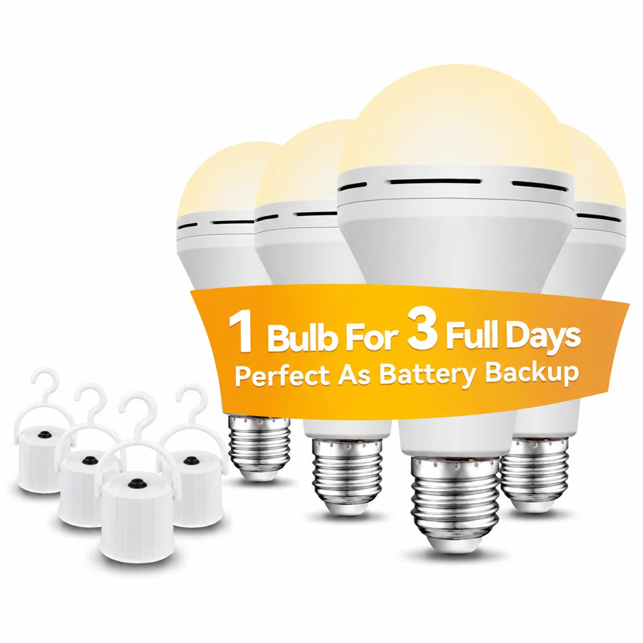 

Rechargeable Light Bulbs Battery Operated Powered Backup Light Bulb, 15W 80W Equivalent 6000K 1500mAh, Emergency Light Bulb for Lamp Camping Works Even Power Outage