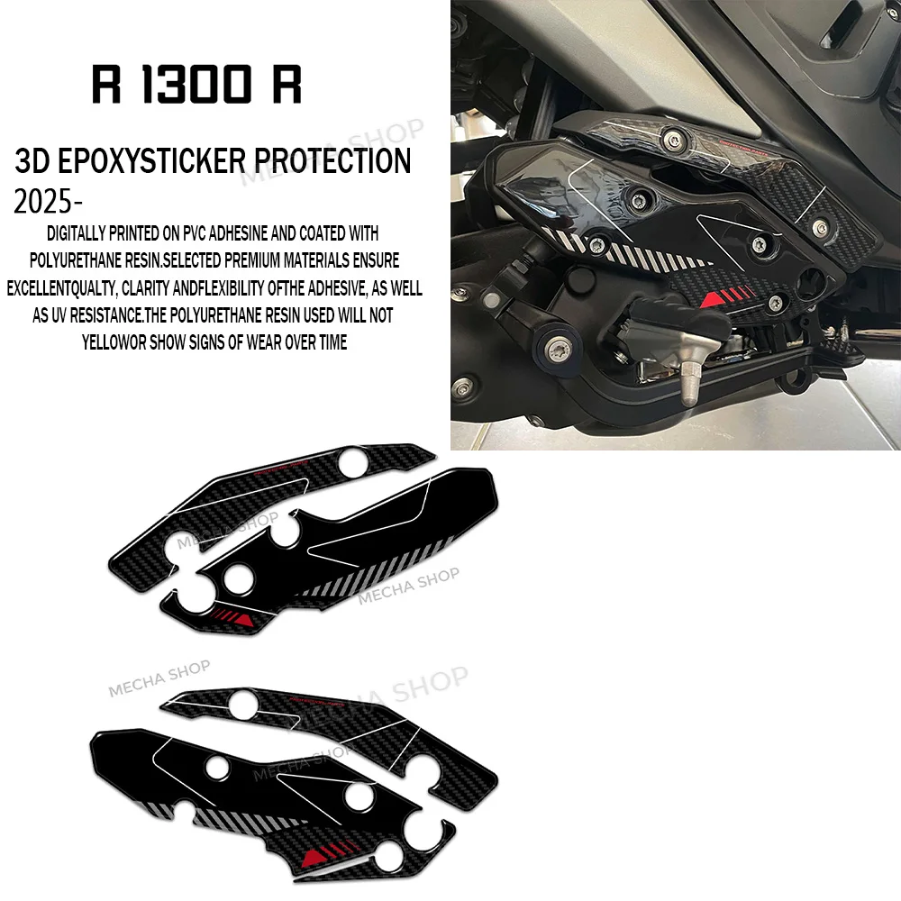 For R 1300 R 2025-2026 Pedal Protection Motorcycle Heel Accessories R1300R 3D Gel Sticker