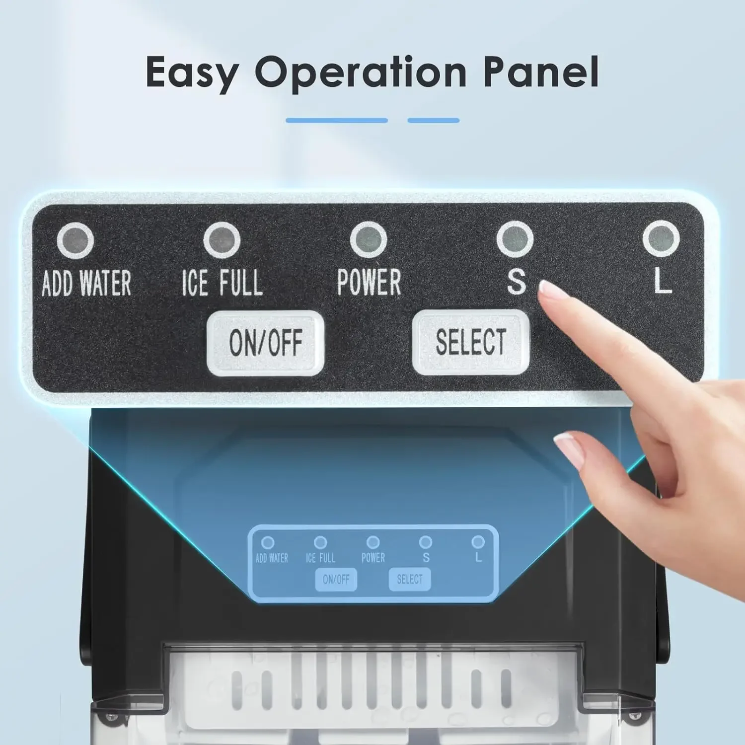 Small, Efficient Ice Maker for Countertop Use, Self-Cleaning Portable Ice Maker Machine with 26Lbs/24H Production Capacity, 9 Ic