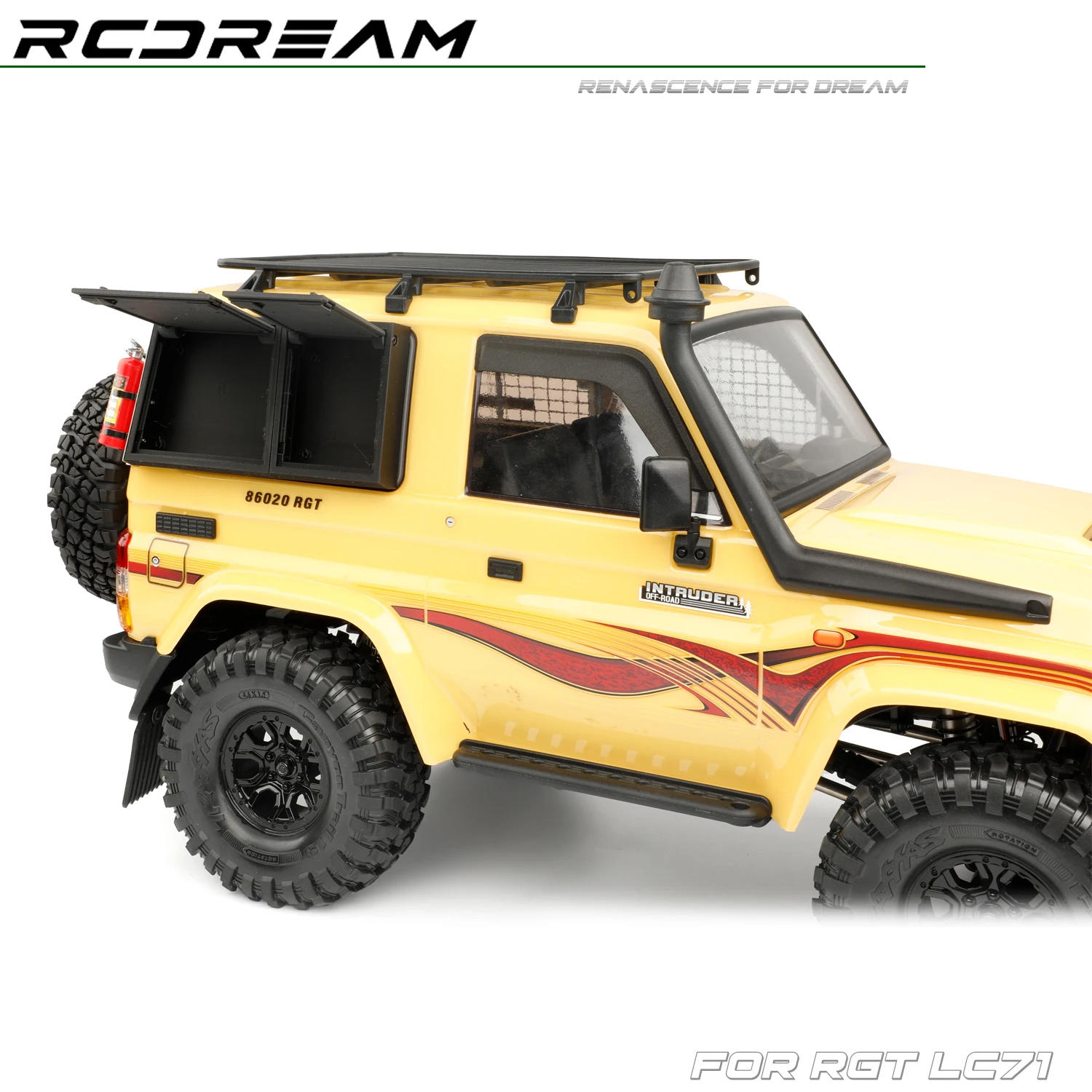 RCDream 1/10 Tool Box Side Storage Expansion Box Window Weather Shield Visor Wind Deflector for RGT LC71 EX86020 Upgrade Parts