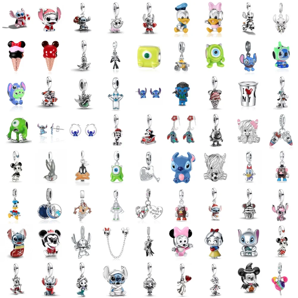 

Fine New 925Silver Cute Animal Puppy Duck Cat Frog Mouse Bead Fit European Bracelets DIY Accessories Charm Jewelry ear stud Gift