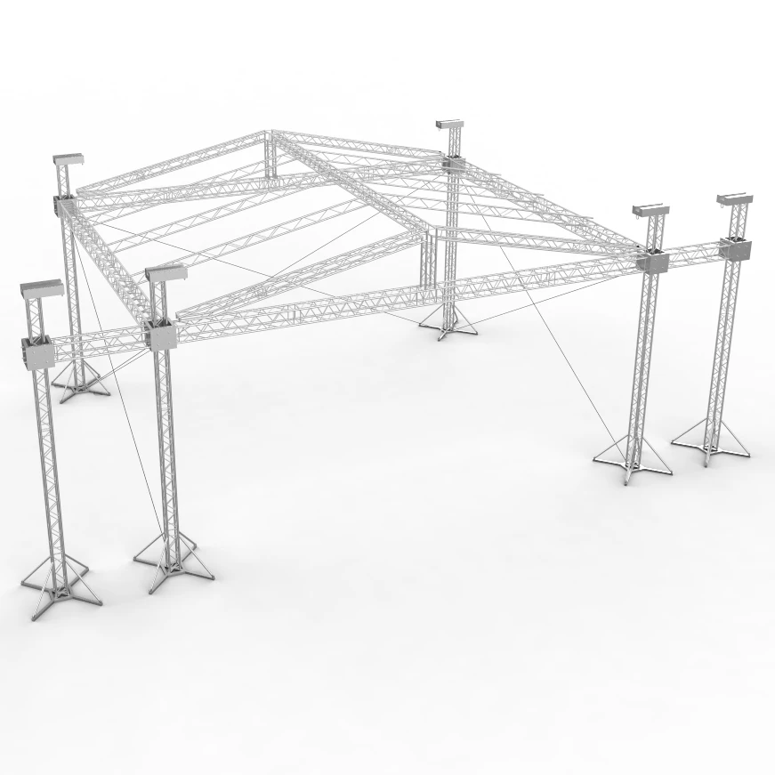 【Direct Factory Sale】Factory Wholesale 6061 Aluminum Gable Peak Square Spigot Box Truss Complete Outdoor Stage Roof Frame System