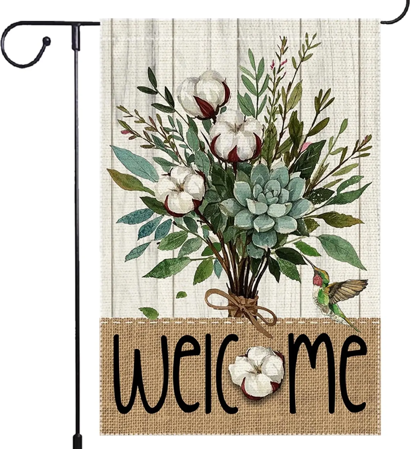 Cotton Bouquet Spring Summer Garden Flag 12x18 Inch Double Sided Burlap Small Patio Lawn Outside Welcome Sweet home Flags De uui