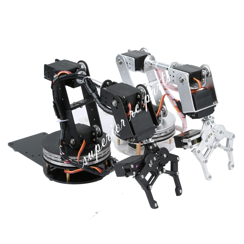 6 DOF Aluminium Clamp Claw Mount Mechanical Robotic Arm Servos Arduino Robot Metal Horn with Base